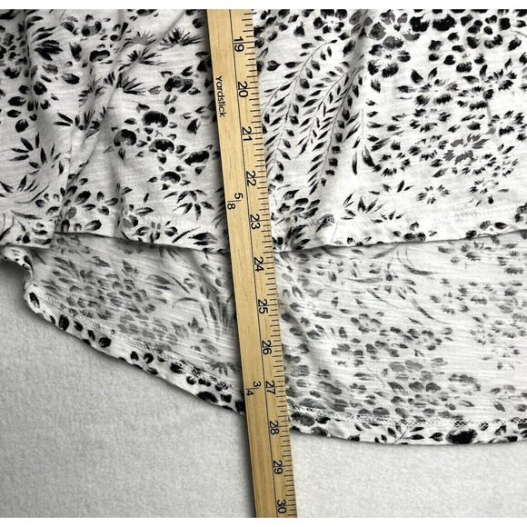 Lucky Brand Boho Embroidered Blouse Top Black White Flora Hi Lo Peasant Size 2X - Picture 4 of 11